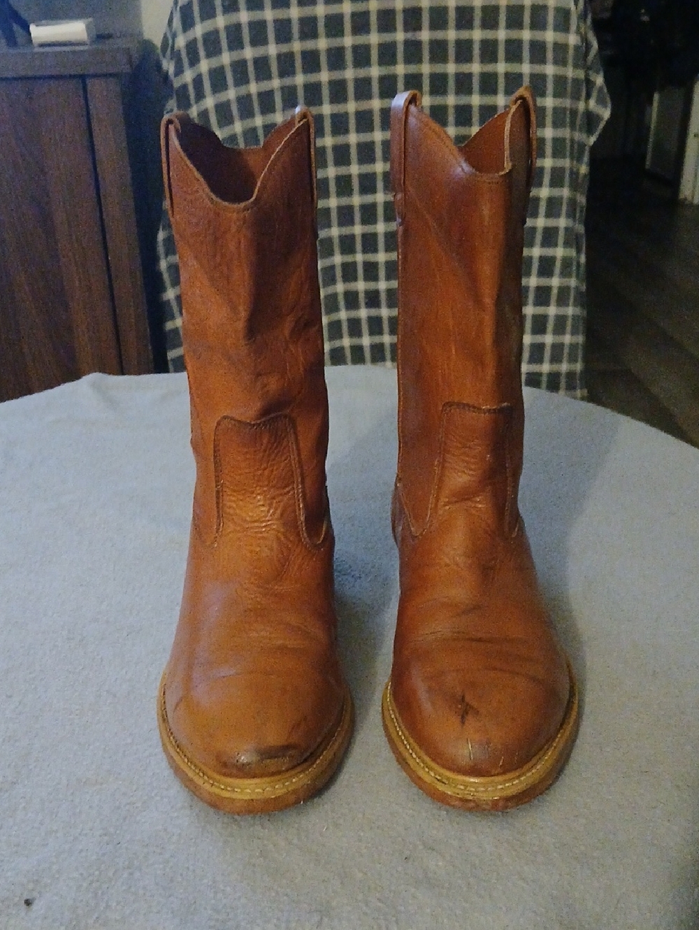 Women's Classic Tan Leather Western Boots
